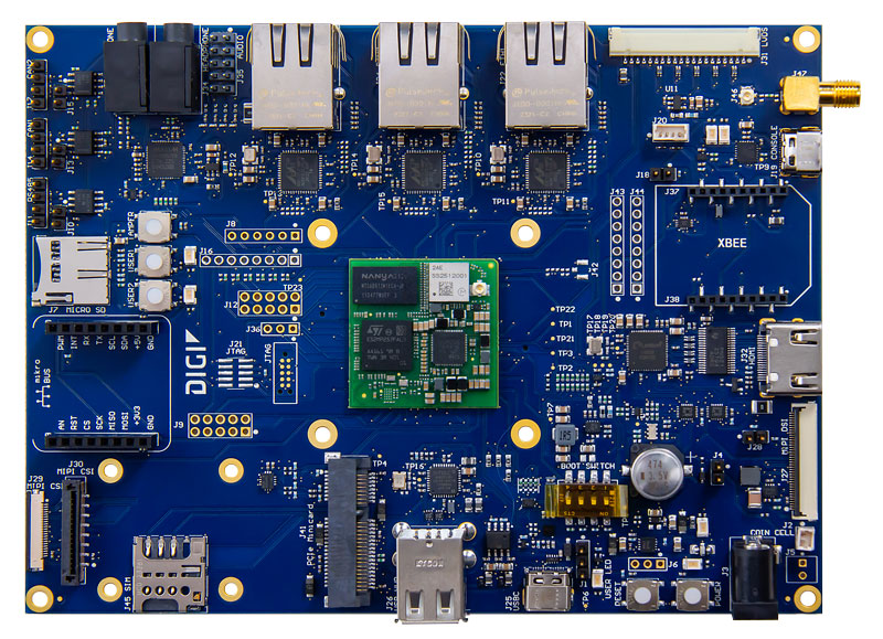 Digi ConnectCore MP25 Development Board — front